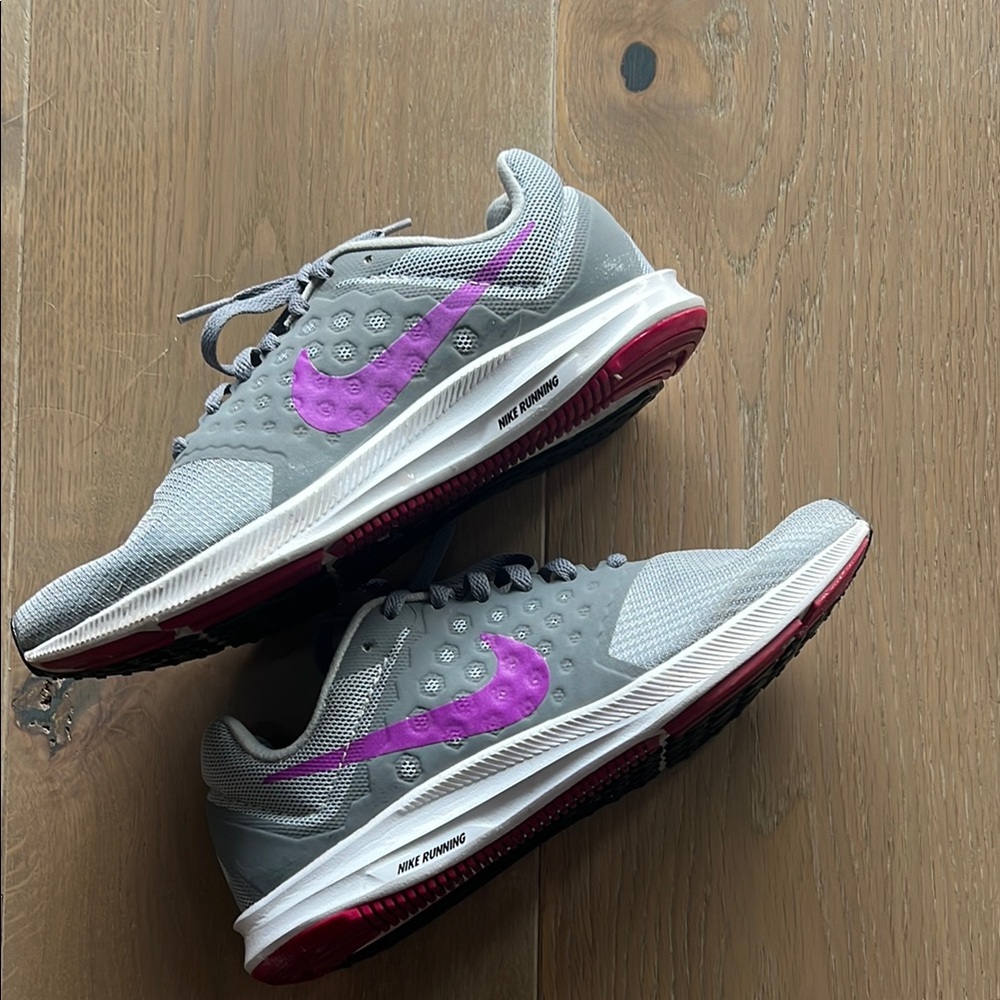 Nike Women's Gray and Purple Running Shoes